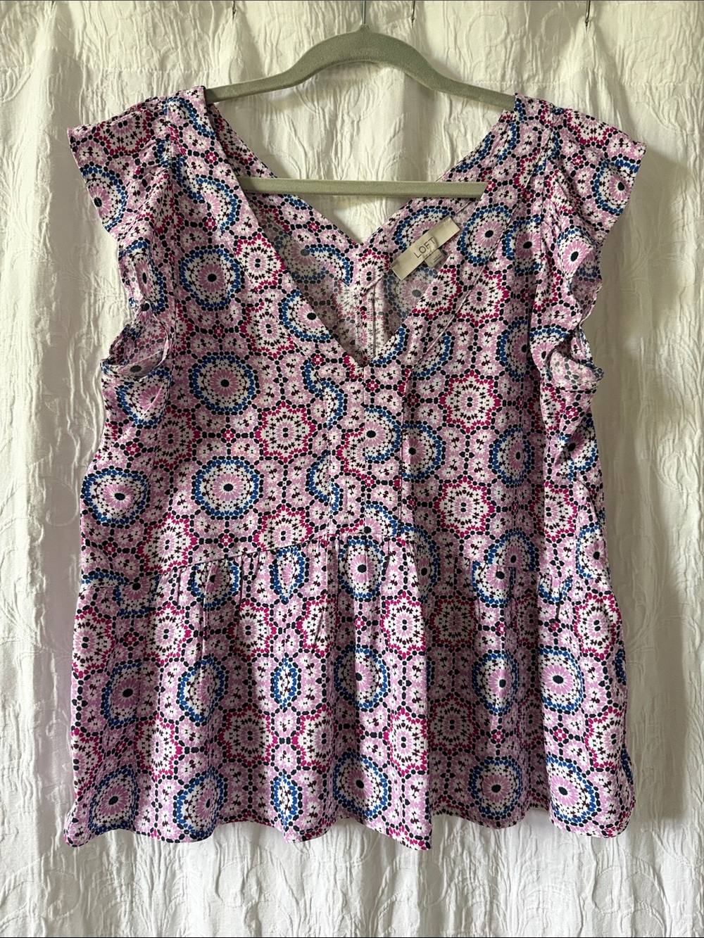 LOFT Double V Peplum Top
